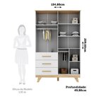 Guarda Roupa Infantil 154,8cm 4 Portas Com Janela 3 Gavetas 1
