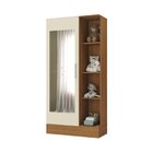 Guarda Roupa Infantil 1 Porta Com Espelho Sara Cinamomo/off W