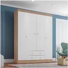 Guarda Roupa Infantil 200cm 4 Portas 2 Gavetas Íbis I03 Branc