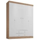 Guarda Roupa Infantil 200cm 4 Portas 2 Gavetas Íbis I03 Branc