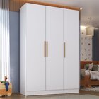 Guarda-roupa Infantil 200x136cm 3 Portas Oliver Yescasa Branc