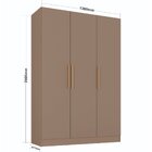 Guarda-roupa Infantil 200x136cm 3 Portas Oliver Yescasa Havana