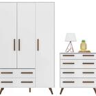 Guarda Roupa Infantil 2909 E Comoda 2868 Retro Qmovi