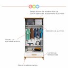 Guarda-roupa Infantil 2 Portas 1 Gaveta Candy  Branco/imbuia
