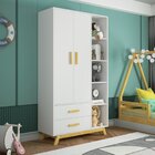 Guarda Roupa Infantil 2 Portas 2 Gavetas 4 Prateleiras Extern