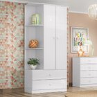 Guarda Roupa Infantil 2 Portas 2 Gavetas Amarelinha  Branco
