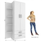 Guarda-roupa Infantil 2 Portas 2 Gavetas Com 4 Prateleiras Ex