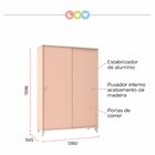 Guarda-roupa Infantil 2 Portas 2 Gavetas Hope  Rosa/nuvem