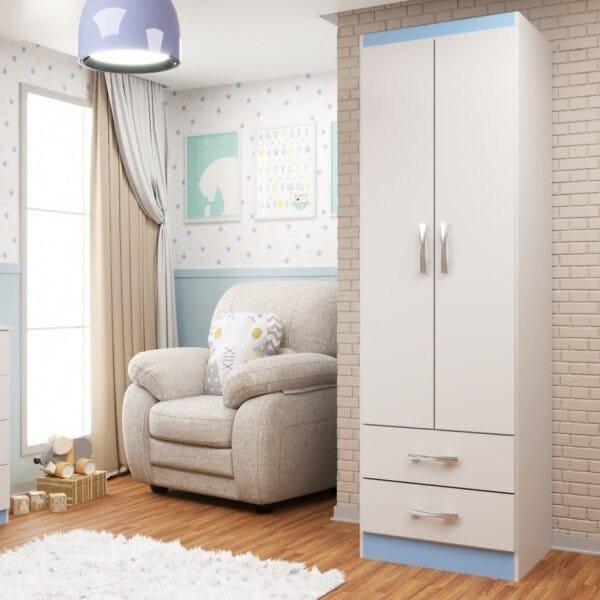 Guarda-roupa Infantil 2 Portas 2 Gavetas Maxi Evidência Móvei