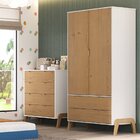 Guarda Roupa Infantil 2 Portas 2 Gavetas Zoe Espresso Móveis
