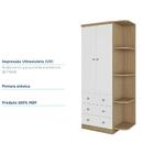 Guarda Roupa Infantil 2 Portas 3 Gavetas Com Prateleiras 100%