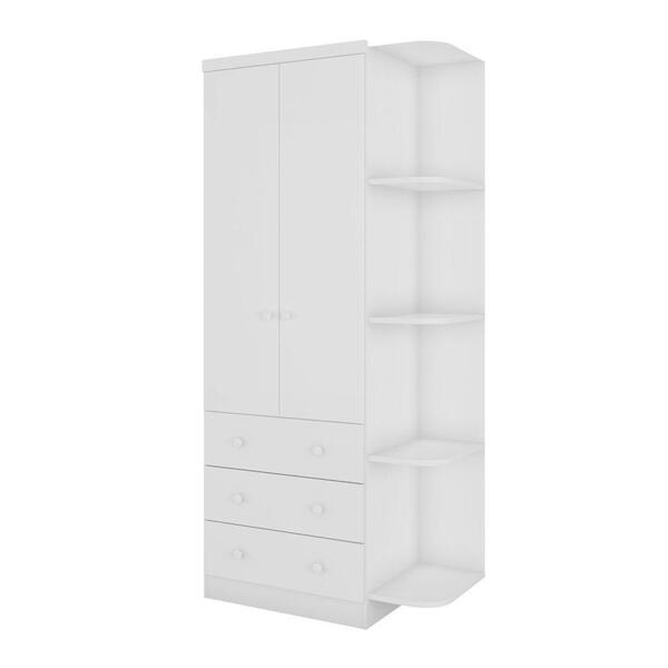 Guarda Roupa Infantil 2 Portas 3 Gavetas E Prateleira Externa