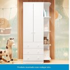 Guarda Roupa Infantil 2 Portas 3 Gavetas E Prateleira Externa