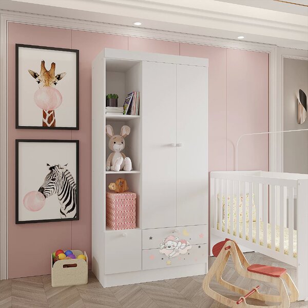 Guarda-roupa Infantil 2 Portas 3 Gavetas Kids Espresso Móveis