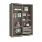 Guarda Roupa Infantil 2 Portas 3 Gavetas Prince Cinza Fosco