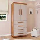 Guarda-roupa Infantil 2 Portas 4 Gavetas Anne Espresso Móveis