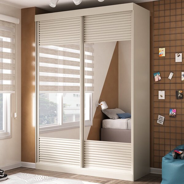 Guarda Roupa Infantil 2 Portas Com Espelho Samambaia Teen Cab