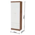 Guarda Roupa Infantil 2 Portas Com Gavetas Bianca Branco Fosc