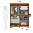 Guarda-roupa Infantil 2 Portas De Correr 100% Mdf 140cm Lunar