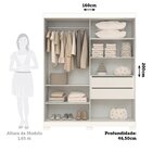 Guarda-roupa Infantil 2 Portas De Correr 100% Mdf 160cm Fante