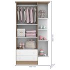 Guarda Roupa Infantil 2 Portas Doce Sonho Carvalho Branco