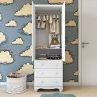 Guarda Roupa Infantil 2 Portas E 3 Gavetas 100% Mdf Mimo Bran