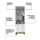 Guarda Roupa Infantil 2 Portas E 3 Gavetas 100% Mdf Mimo Bran