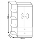 Guarda Roupa Infantil 2 Portas Flex 2 Cores Ternura Branco Ro