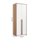 Guarda-roupa Infantil 2 Portas Modulados Branco/mel