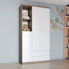 Guarda Roupa Infantil 3 Portas 2 Gavetas 2 Nichos Faz De Cont