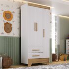 Guarda Roupa Infantil 3 Portas 2 Gavetas Branco/natural Tic T