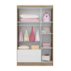 Guarda Roupa Infantil 3 Portas 2 Gavetas Carvalho/branco