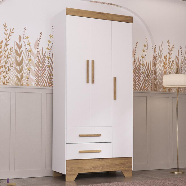 Guarda Roupa Infantil 3 Portas 2 Gavetas Catavento Rodial