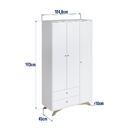 Guarda Roupa Infantil 3 Portas 2 Gavetas Completa Móveis Affe