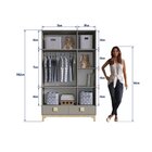 Guarda Roupa Infantil 3 Portas 2 Gavetas Eleva Completa Móvei