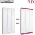 Guarda-roupa Infantil 3 Portas 2 Gavetas Flex Branco/rosa Bri