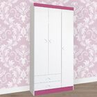 Guarda-roupa Infantil 3 Portas 2 Gavetas Flex Branco/rosa Bri
