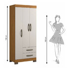 Guarda-roupa Infantil 3 Portas 2 Gavetas Freijó Trend/off Whi