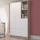 Guarda-roupa Infantil 3 Portas 2 Gavetas Fresno/branco - Perc