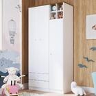 Guarda Roupa Infantil 3 Portas 2 Gavetas House A05 Branco - M