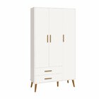 Guarda Roupa Infantil 3 Portas 2 Gavetas Isis Branco