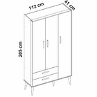 Guarda Roupa Infantil 3 Portas 2 Gavetas Isis Branco/savana