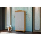 Guarda-roupa Infantil 3 Portas 2 Gavetas Lara Nature/cinza