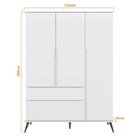 Guarda-roupa Infantil 3 Portas 2 Gavetas Melinda  Branco