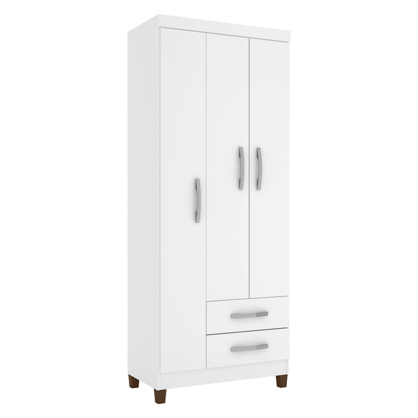 Guarda Roupa Infantil 3 Portas 2 Gavetas Porto Belo Branco Fl