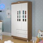 Guarda Roupa Infantil 3 Portas 2 Gavetas Provençal Lisa Branc