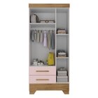 Guarda Roupa Infantil 3 Portas 2 Gavetas Rosa/natural Tic Tac