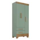 Guarda Roupa Infantil 3 Portas 2 Gavetas Verde/natural Tic Ta