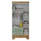 Guarda Roupa Infantil 3 Portas 2 Gavetas Verde/natural Tic Ta