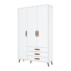 Guarda Roupa Infantil 3 Portas 3 Gavetas Retrô Lisa Espresso